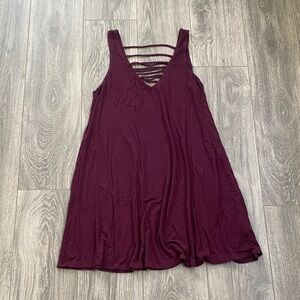 Socialite - Eggplant Purple Flowy Mini Dress - Size M